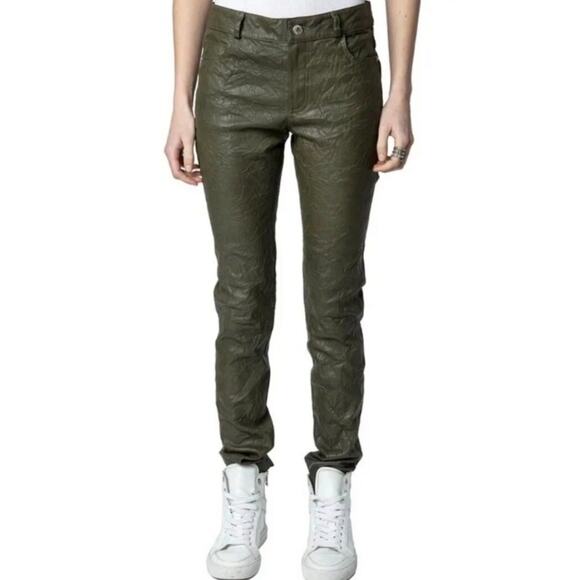 Zadig & Voltaire Pants - Zadig & Voltaire Phlame Crinkle Leather Pants Stretch